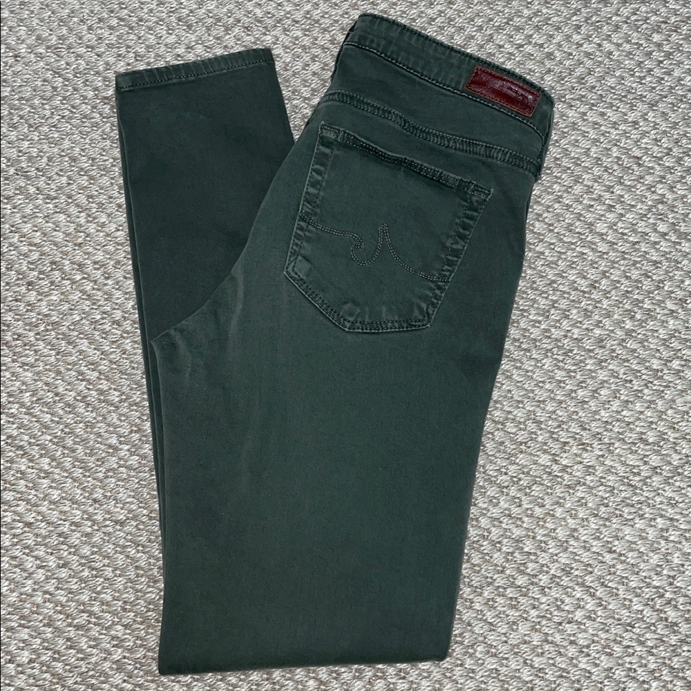 AG Adriano Goldschmied Moss Green Mid-rise Ankle Jeans Size 28R by Anthropology.